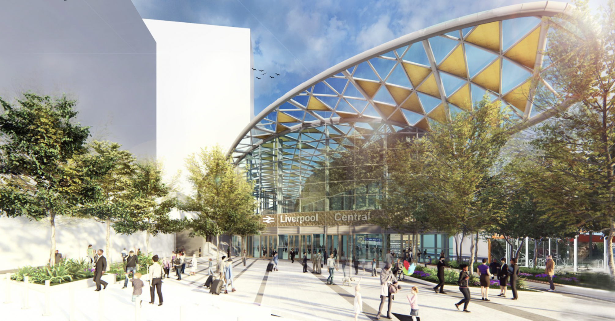 Rendered view of the proposed Liverpool Central Station entrance