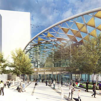 Rendered view of the proposed Liverpool Central Station entrance