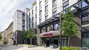Exterior of Moxy Budapest Downtown on Kazinczy Street