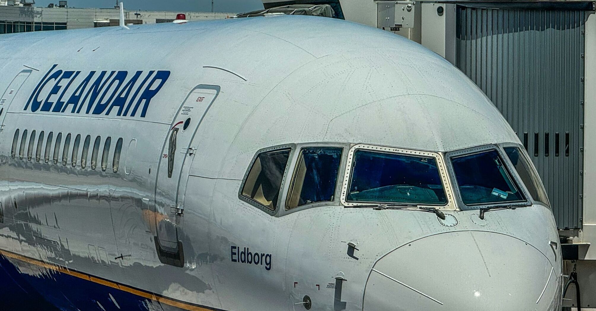 Icelandair aircraft parked at an airport gate
