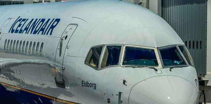 Icelandair aircraft parked at an airport gate