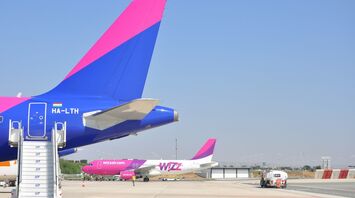 Wizz Air aircraft parked on an airport apron
