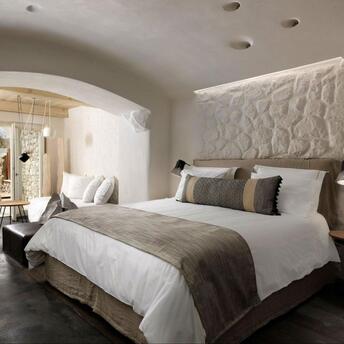 Guest room at Kove Hotel & Spa Mykonos