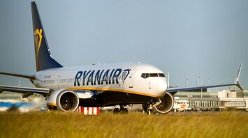 Ryanair aircraft on the runway at an airport