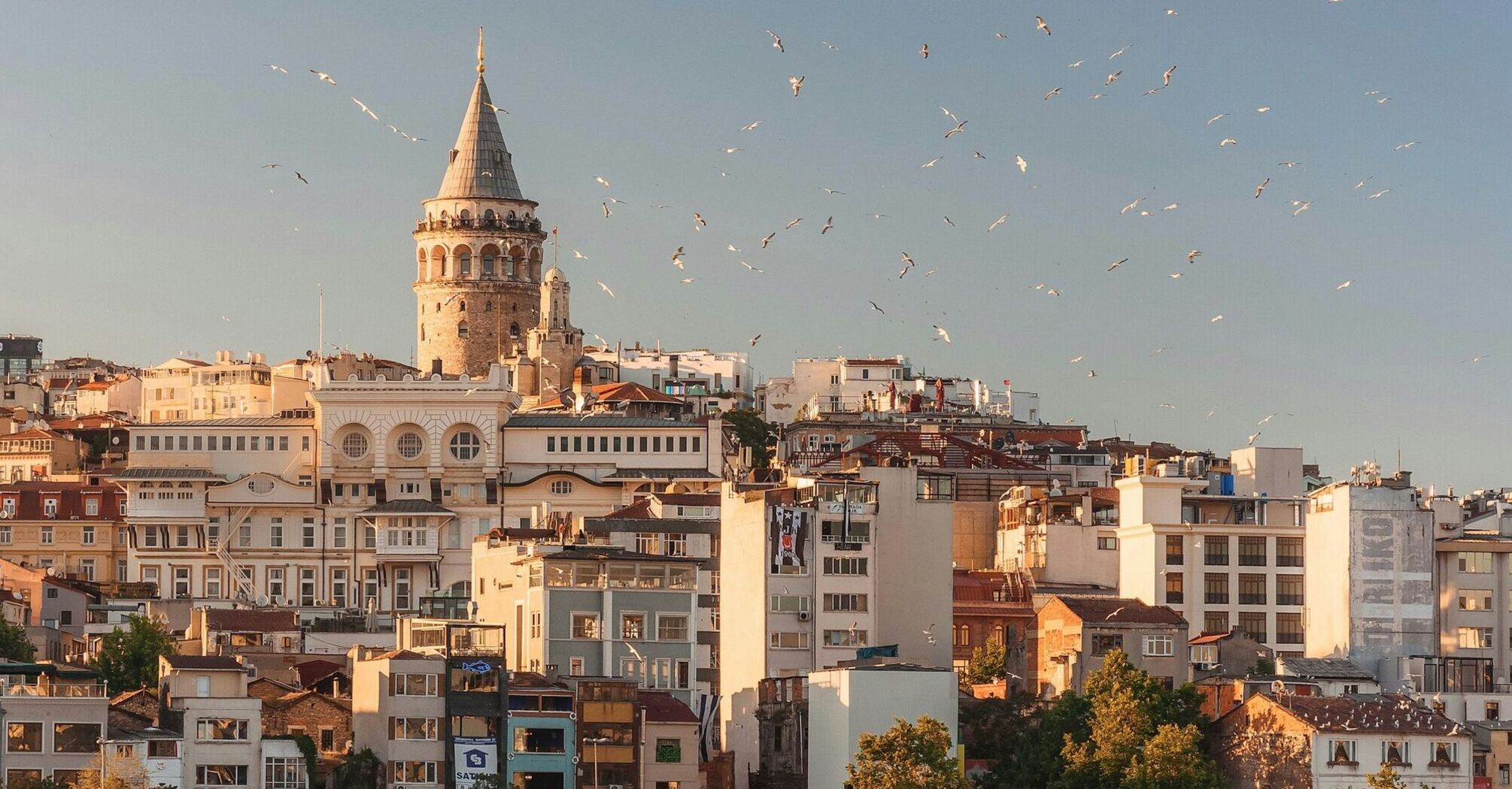 Galata Tower rising above Istanbul rooftops