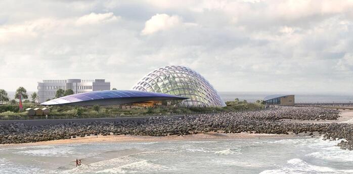 Artist impression of Eden Project Morecambe on the seafront