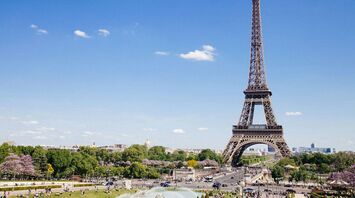 Eiffel Tower in Paris on a clear summer day