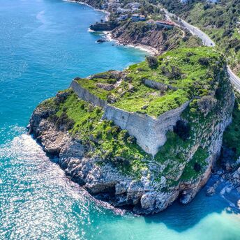 Crete coastline with turquoise sea and cliffs