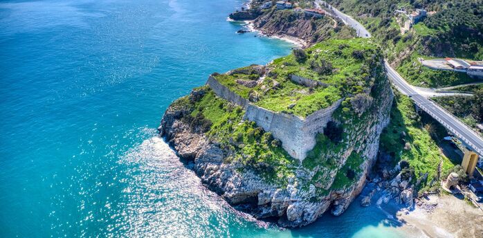 Crete coastline with turquoise sea and cliffs