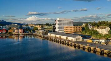 Scandic Finnsnes hotel rendering beside the waterfront