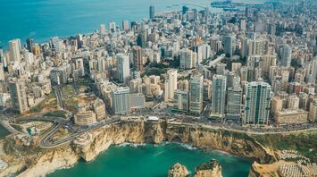 Aerial view of Beirut’s coastline and city