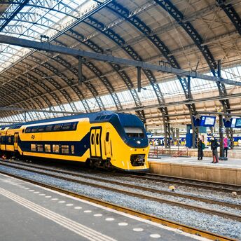 NS train at Amsterdam Central Station