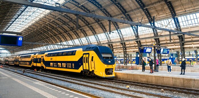 NS train at Amsterdam Central Station