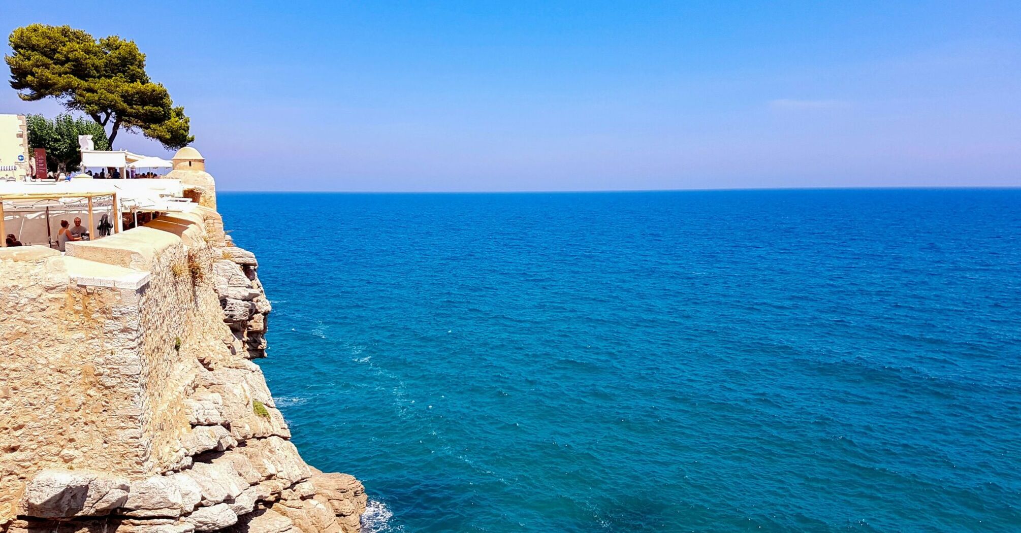 Clifftop sea view with blue water on Spain’s eastern coast
