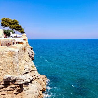 Clifftop sea view with blue water on Spain’s eastern coast