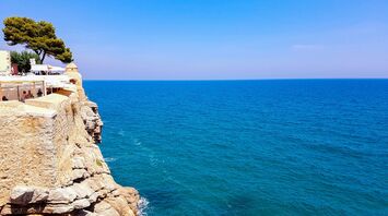 Clifftop sea view with blue water on Spain’s eastern coast