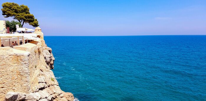 Clifftop sea view with blue water on Spain’s eastern coast