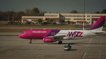 Wizz Air aircraft on the airport tarmac