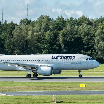 Lufthansa aircraft on a runway