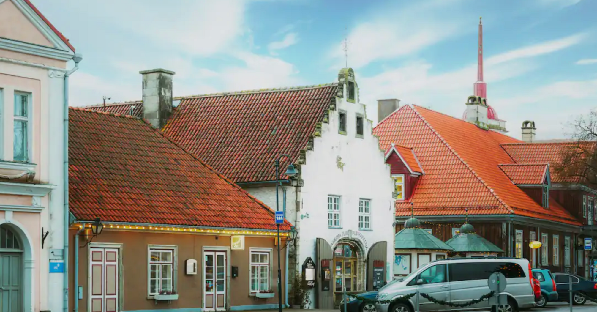 Colourful buildings in Kuressaare town centre