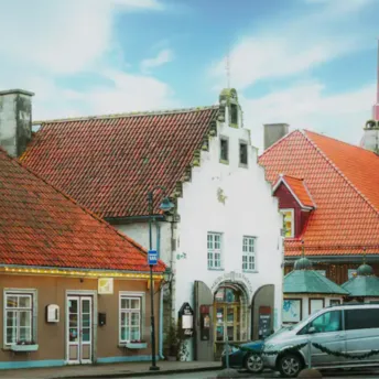 Colourful buildings in Kuressaare town centre