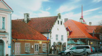Colourful buildings in Kuressaare town centre