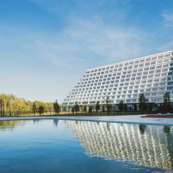 Hotel Gołębiewski Pobierowo beside a large outdoor pool
