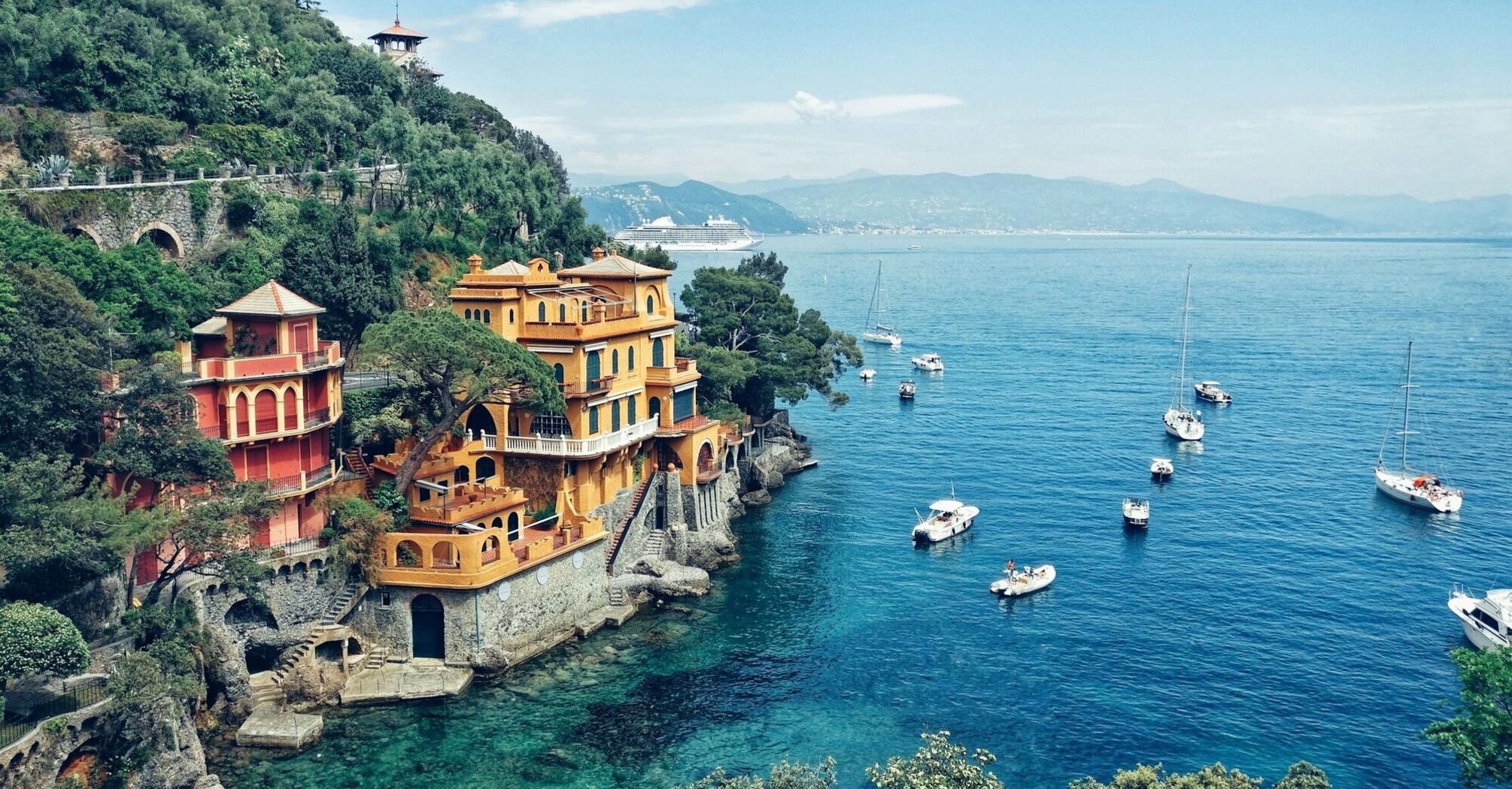 Colourful seaside village on the Italian coast
