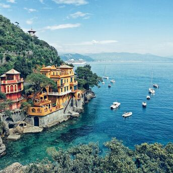 Colourful seaside village on the Italian coast
