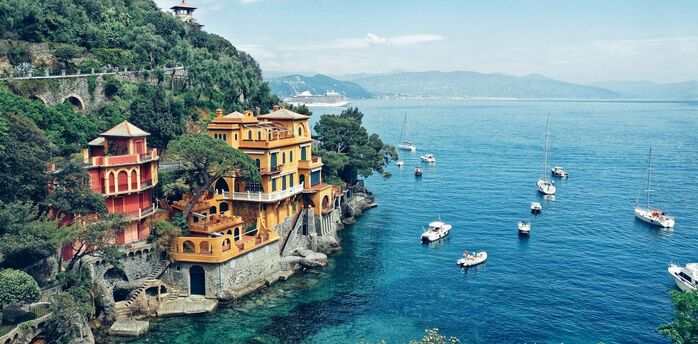 Colourful seaside village on the Italian coast