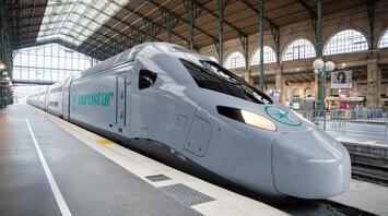 Eurostar Celestia train at a station platform