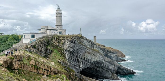 Lighthouse on the rocky Santander coastline