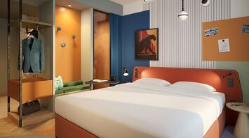 Bauhaus-inspired room at the Leipzig hotel