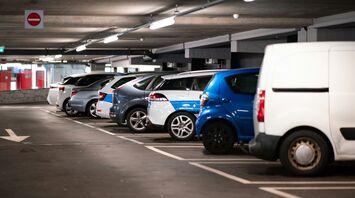 Cars parked inside a multistorey car park