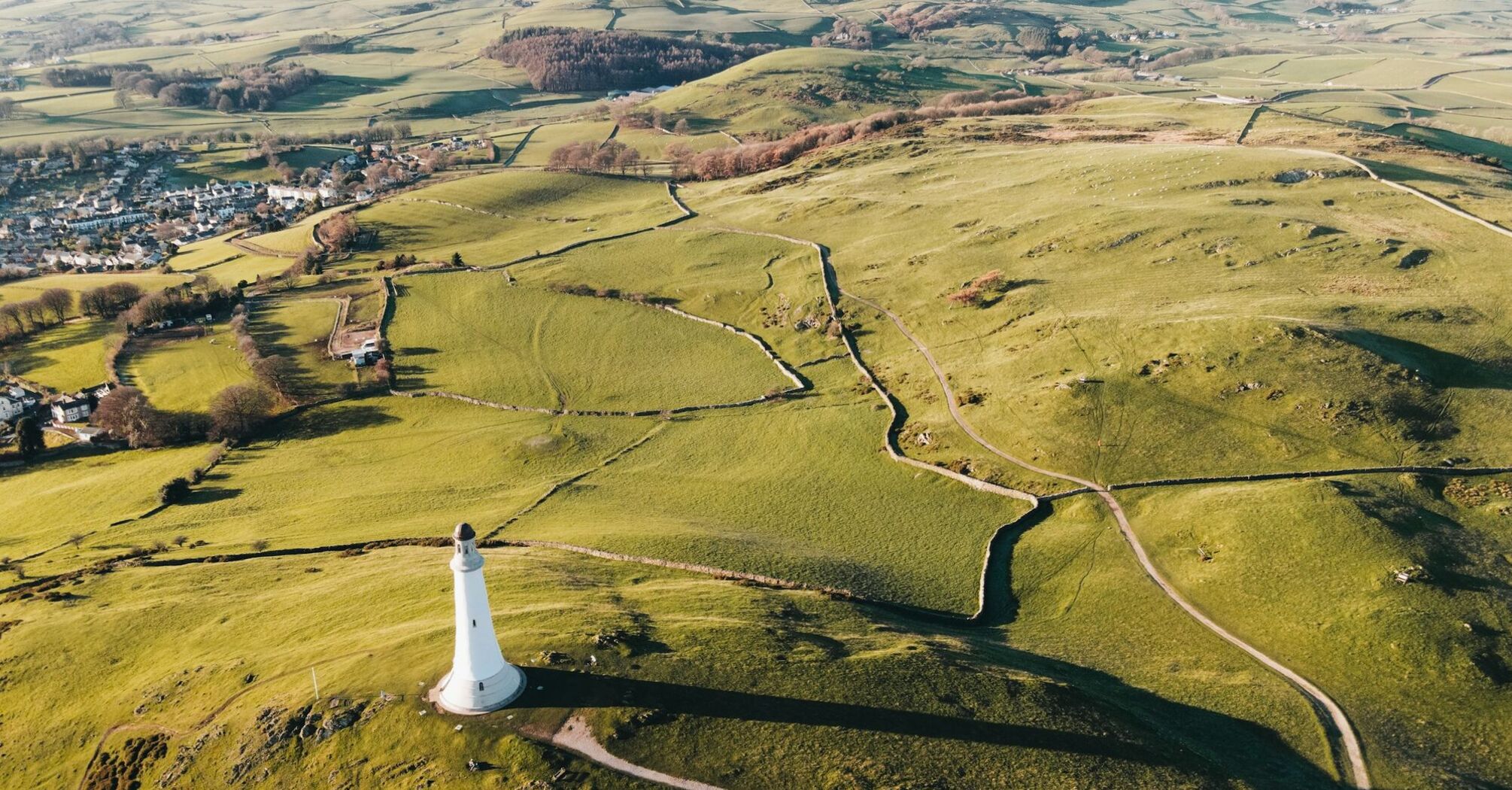 Hoad Monument above green hills near Ulverston