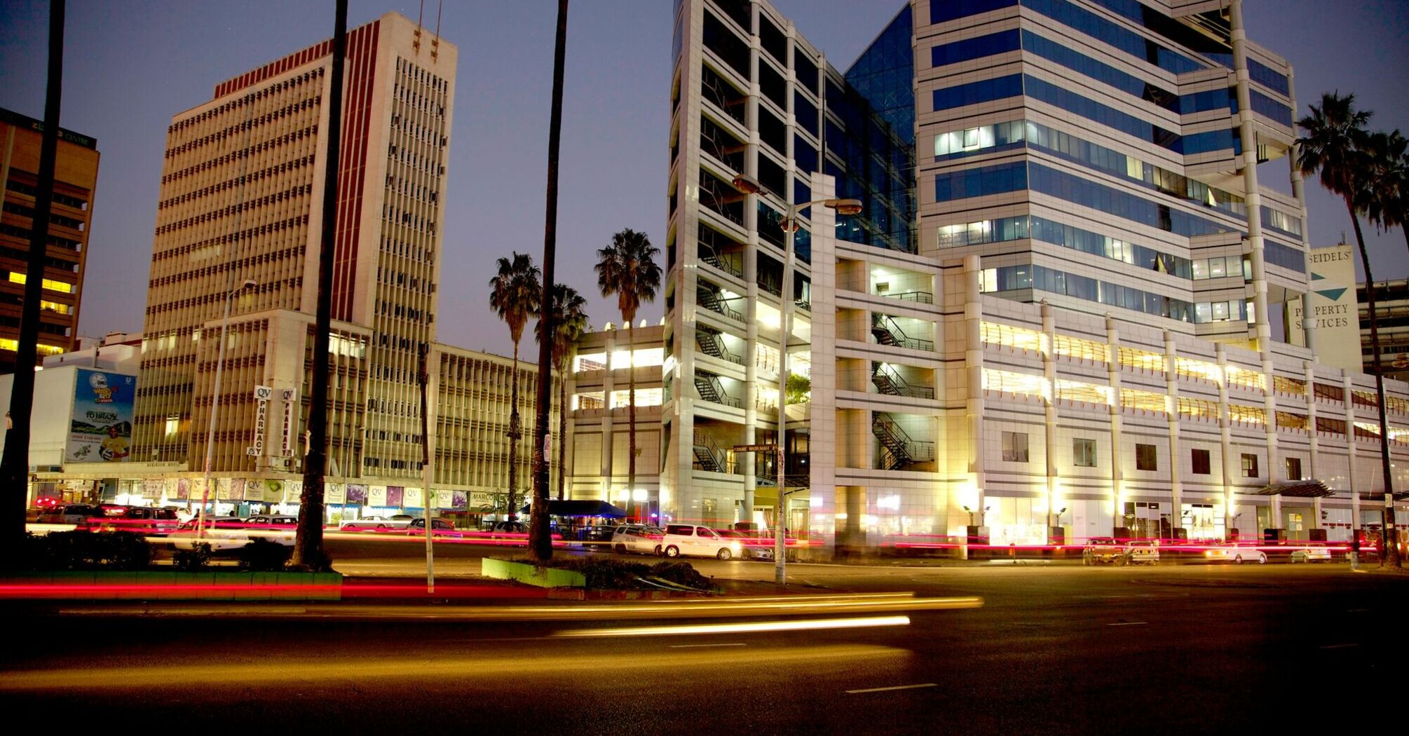Harare city centre at dusk