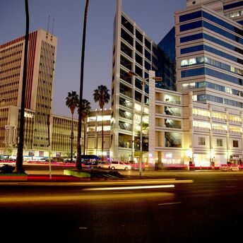 Harare city centre at dusk