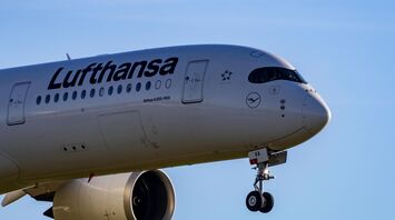 Lufthansa Airbus A350 approaching the runway