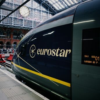 Eurostar train at London St Pancras station