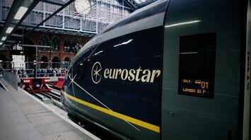 Eurostar train at London St Pancras station
