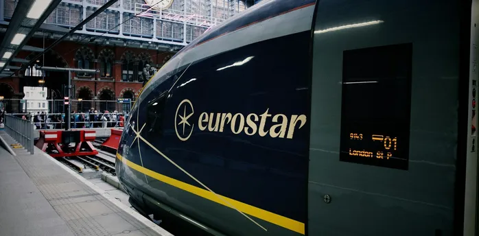 Eurostar train at London St Pancras station