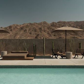 Saltwater pool overlooking the Joshua Tree desert
