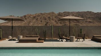 Saltwater pool overlooking the Joshua Tree desert