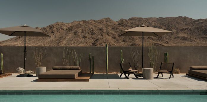 Saltwater pool overlooking the Joshua Tree desert