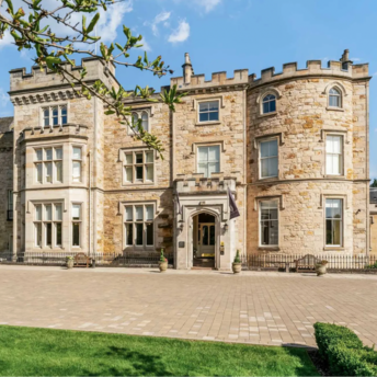 Exterior of Crossbasket Castle near Glasgow