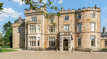 Exterior of Crossbasket Castle near Glasgow