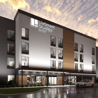 Exterior of LivSmart Studios by Hilton Pensacola