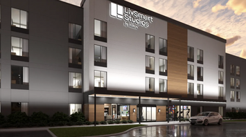 Exterior of LivSmart Studios by Hilton Pensacola