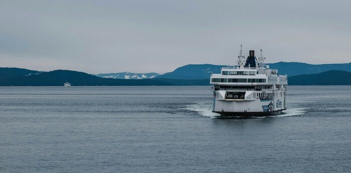 Passenger ferry sailing across open water