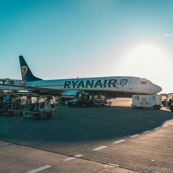 Ryanair aircraft on an airport apron